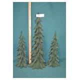 3pcs Resin Christrmas Trees Tallest 26"