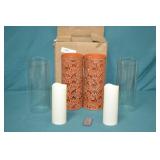 2pc Set 12" Fall Hurricanes w/ Flameless Candles