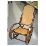 Vintage Cane Seat & Back Bentwood Rocking Chair