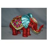 6" Rhinestone Bedazzled Elephant Trinket Box