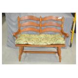 Solid Oak Ladder Back 45" Loveseat Bench