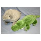2pcs Large Alligator & Manatee Plush Toys
