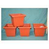 4pcs 11" Square x 10" Tall Flower Pots new