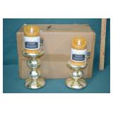 4pc Set Candle Stands w/ LED Candles New in Box