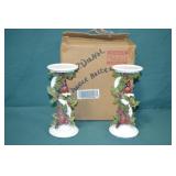 Set of 2 Frosted Cardinal 10" Candle Sticks new