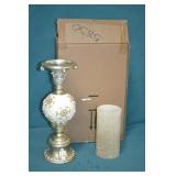 Snowflake Pillare Candle Holder & Flameless Candle