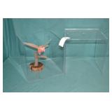 Bird Sculpture in Lucite Display Case