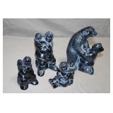 4pc Canadian Arctic Col. Inuit Art Soapstone Figs