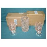 3pcs Rose Gold Faceted Glass Hurricanes