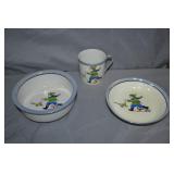 3pc Vintage Childs Lunch Set