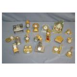 18pcs Miniature Brass & Other Clocks