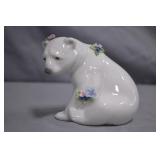 1996 Spanish LLadro #6356 Polar Bear w/ Flowers