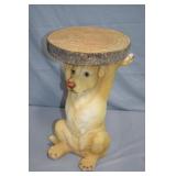 14" Tall Yellow Lab Plant Stand Side Table 9" Top