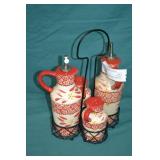 Temptations Old World Red 5pc Condiment Set