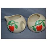 1940s Pippin USA Red Apple Cream & Sugar Set