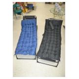 Pair Folding Adjustable Camp Cot Chairs & Mattres