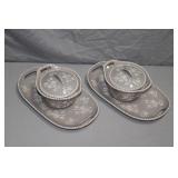 Temptaions Floral Lace Covered Dishes & Trays