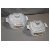 2 Corningware Summer Blush Casseroles w/ Lids