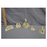 5pcs Dept 56 Painted Pewter Snowbabies Figurines
