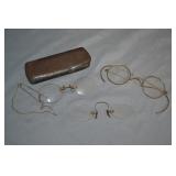 Lot of 3 Antique Eyeglasses & Spectacles