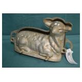 Antique 10" Cast Aluminum Lamb Butter Mold