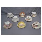 8 English Bone China Tea Cup & Saucers Sets