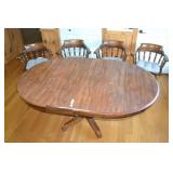 Mid Century Dining Table, Chairs & Leaves