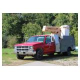 1995 Chevy 3500 Diesel Cheyenne Utility Boom Truck