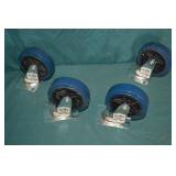 4pcs Set 4" PVC 125lb Swivel Casters new