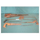Lot Various vintage hand Saws