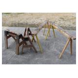 2 Sets Saw Horse 1 Wood 1 Metal Folding