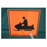 12" Square Metal Snowmobile Sign