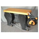 34" Long hand Made Wood Craft Bear Table