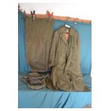 Lot US Military Bags & Lined trench Coat