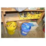 Lot Tray & Buckets Various Electrical Items & More