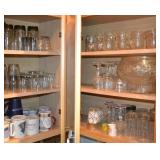 Lot Glasses, Mugs, Punch Bowl & More