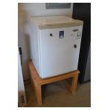 Haier Mini Fridge on Wood Stand