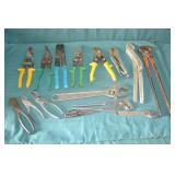 Lot Pliers, Wrenches, Snips & More
