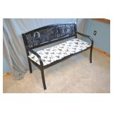 50" Metal Farmed Theme Park Bench w/ Cushion