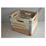 Antique Port Huron MI Wood & Metal Milk Crate