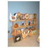 Lg Lot Various Chicken & Rooster Decos & Figures