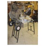 Dewatl DW708 Sliding Compund Miter Saw on Stand