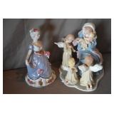 2pcs High Gloss Mary and Victorian Lady Figurines