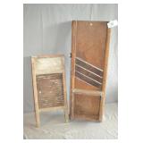 Antique Cabbage Cutter & Small Washboard