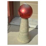 29" Gazing Ball Yard Art On Pedestal