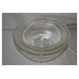 3pcs Clear Glass Pyrex Nesting Bowl Set