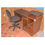 Wood Office Computer Desk & Chair