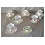 7pcs Antique China Tea Cups & Saucers