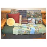 Lot Various Decorative Pillows & Quilt