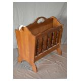Mid Century 17" Wooden Magazine Rack